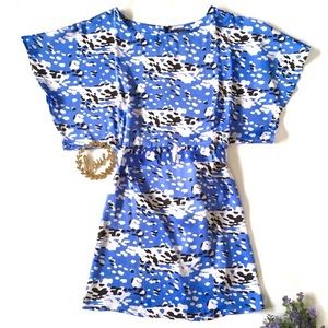 BCBGMaxAzria Wrap Sash Storm Print Dress